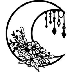 boho floral moon