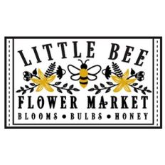 little bee flower market sign