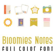bloomies notes full color font