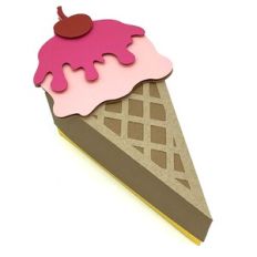 3d ice cream cone box