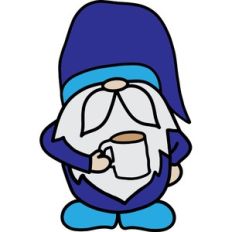 gnome with coffee mug