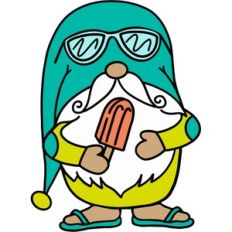 summer time gnome in flip-flops