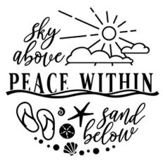 sky above sand below peace within