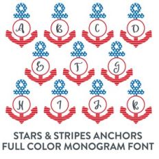 stars and stripes anchor full color monogram font