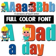 a dad a day color font