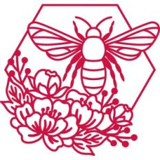 floral bee hexagon