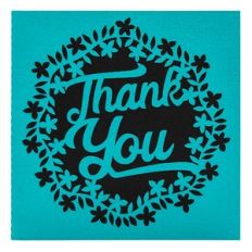 floral wreath thank you card