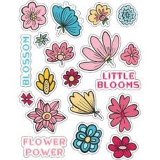 ml flower power love stickers