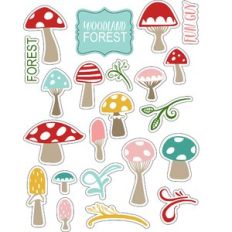 ml woodland mushrooms stickers