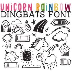 cg unicorn rainbow dingbats