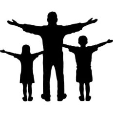 father and sons silhouette
