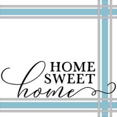home sweet home with plaid frame