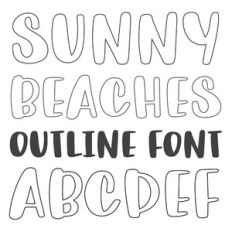 dtc sunny beaches outline font