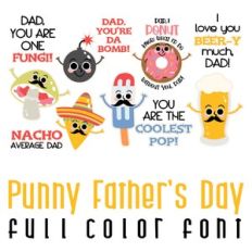 punny father's day full color font