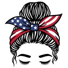 messy bun american flag headband