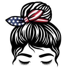 messy bun us flag headband