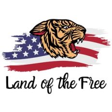 american flag roaring tiger
