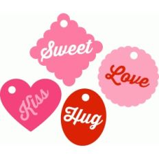 4 valentine tags