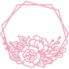 layered floral hexagon frame