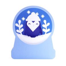 snow globe card penguin