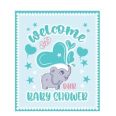 cute elephant baby shower invitation cover