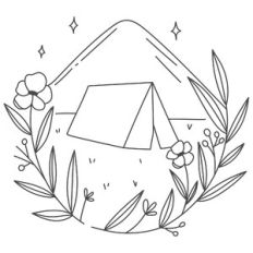 tent camping floral
