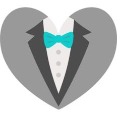 suit with bow tie heart