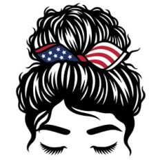 messy bun american flag headband
