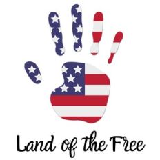 usa flag hand print