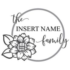 sunflower monogram frame