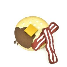 waffle and bacon breakfast