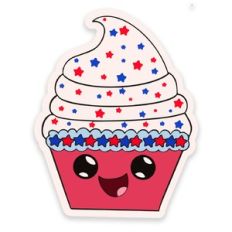4th of july independence day cute kawaii cupcake sticker