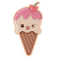 kawaii cute ice cream print n cut sticker