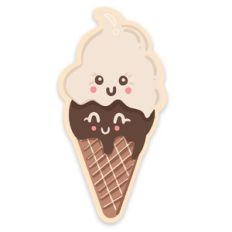 kawaii cute ice cream with cone print n cut sticker