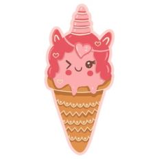 kawaii cute unicorn ice cream print n cut sticker