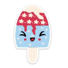 kawaii cute popsicle ice cream 4th of july print n cut sticker