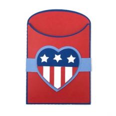 patriotic heart envelope pocket bag