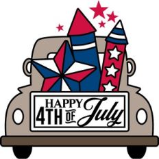 happy 4th of july truck