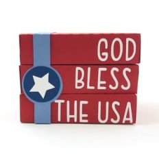 god bless the usa wood blocks