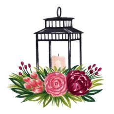 lantern with flowers centerpiece