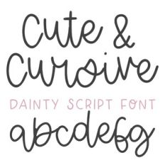 dtc cute and cursive script font