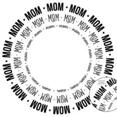 mom and mum word circle frames