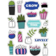 ml planters leaves stickers