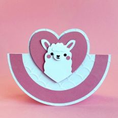 rocker card with cute llama