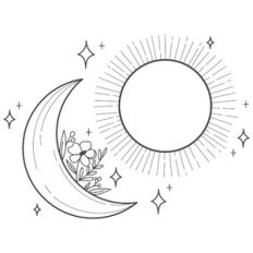 sun moon floral boho