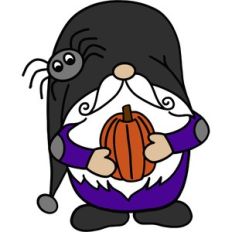 halloween gnome with pumpkin