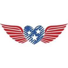 scribbled heart with wings flag