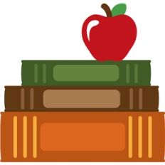 books stacked with apple
