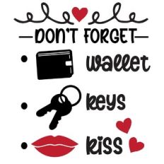 keys wallet kiss entrance sign
