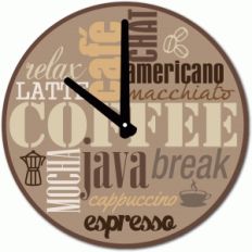 coffee words clock